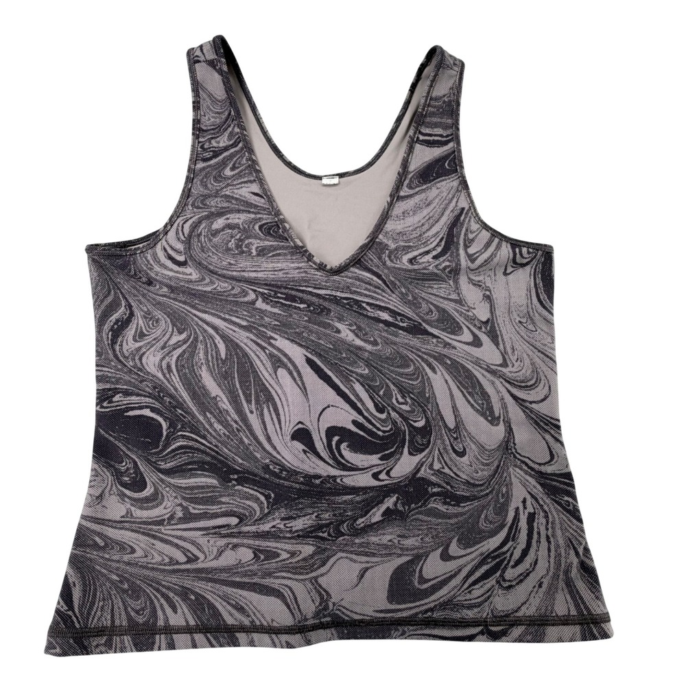 Athleta Transcend Tank Top Sumi Marble Violet Womens Medium Activewear UPF 50